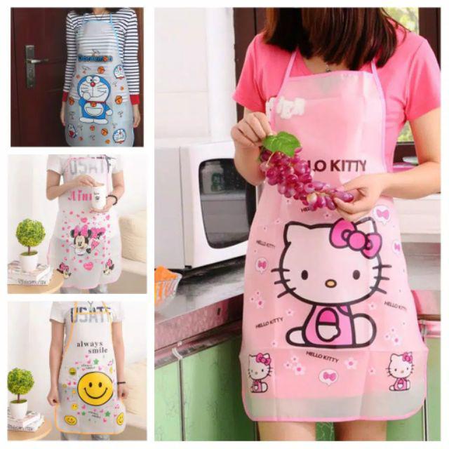 Peralatan Memasak Celemek: Motif Hello Kitty Bahan Tahan Air Dan Minyak
