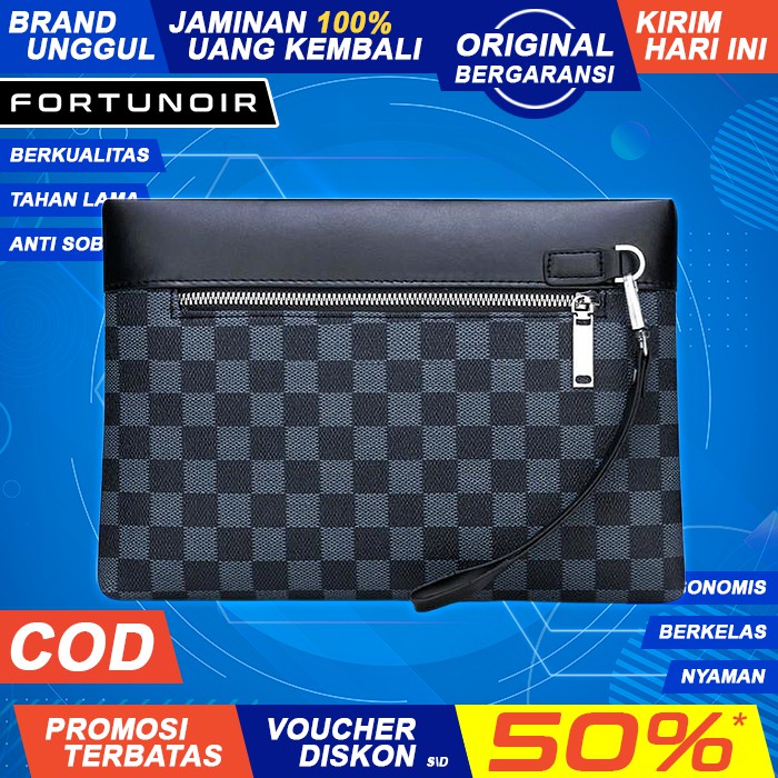 Tas Tangan Handbag Clutch Pegang Pegangan Pesta Fashion Gaul Keren Kulit Pria Cowok Cewek Laki FN398