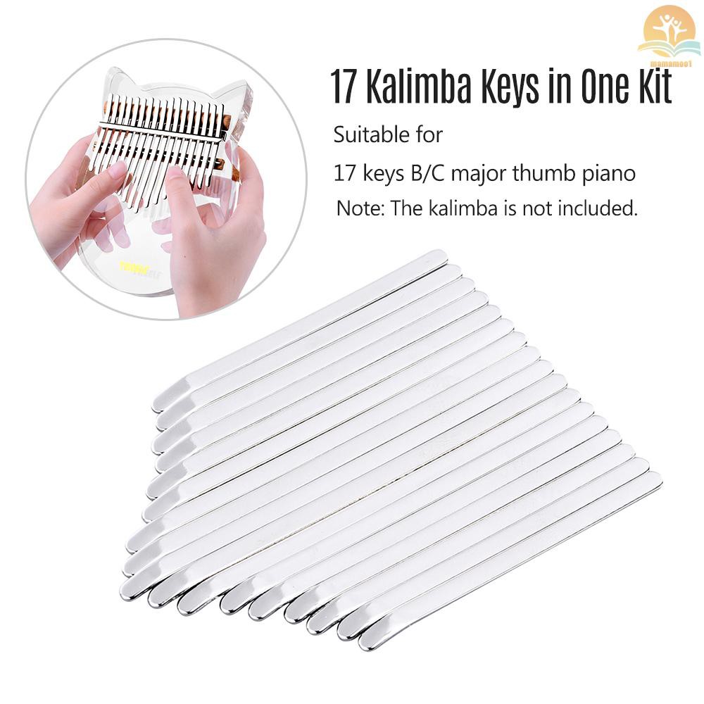 Kalimba Thumb Piano 17 Kunci Bahan Manganese Steel Dengan Stiker Untuk 17 Kunci B / C Major