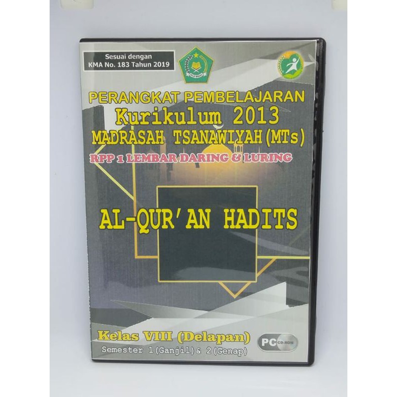 Cd Perangkat Pembelajaran Rpp Al Quran Hadis Kelas Viii 8 Sesuai Kma 183 2019 1 Lembar Daring Luring Shopee Indonesia