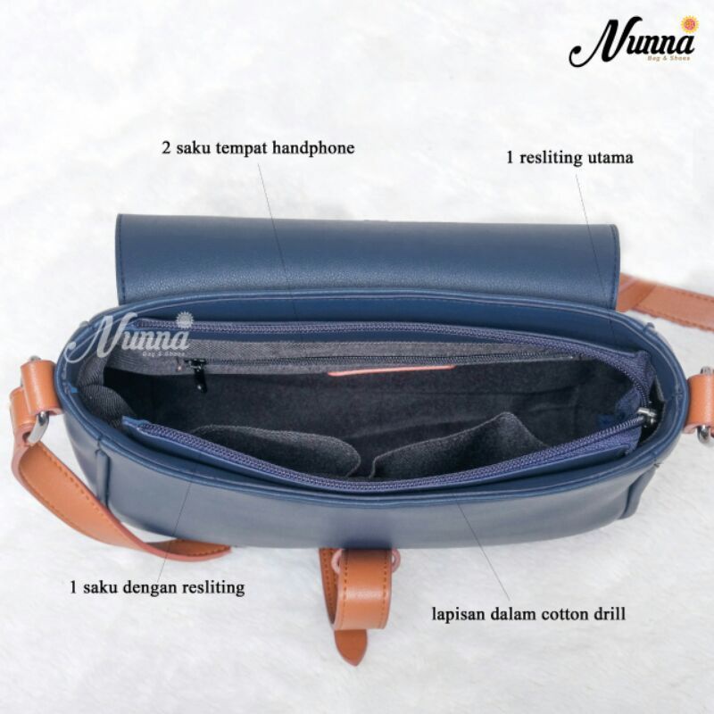 tas NUNNA -NB 01 ORIGINAL NUNNA /TAS KULIT SINTESIS/ SHOULDER BAG warna navy