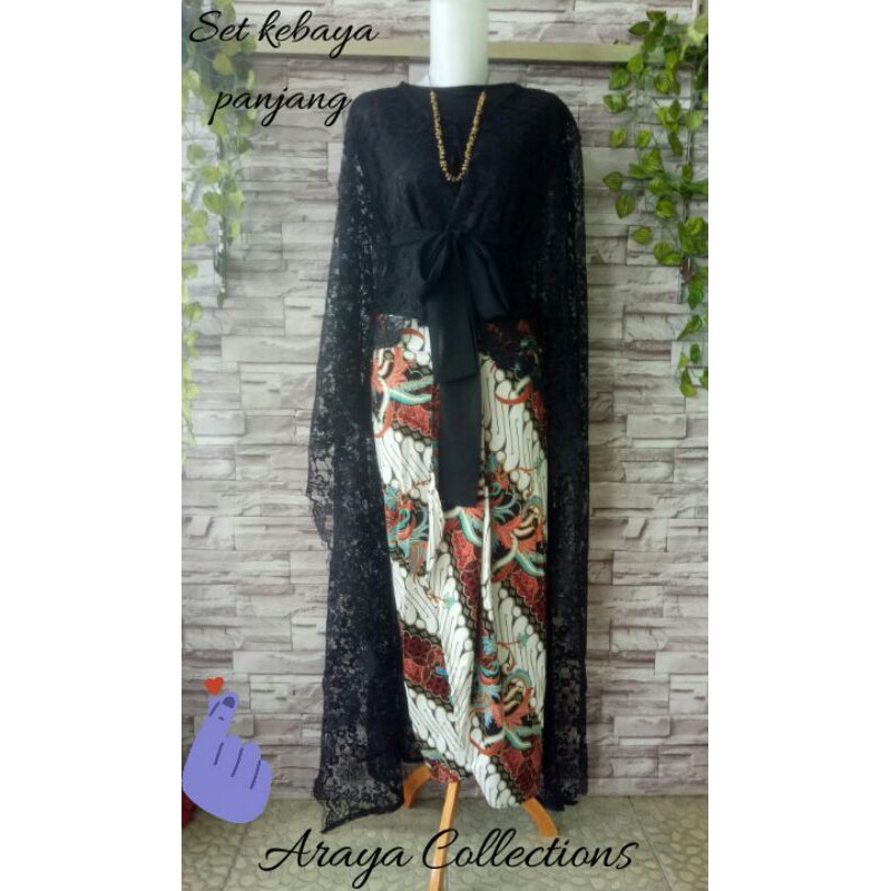 setelan kebaya brukat , rok batik , baju pesta