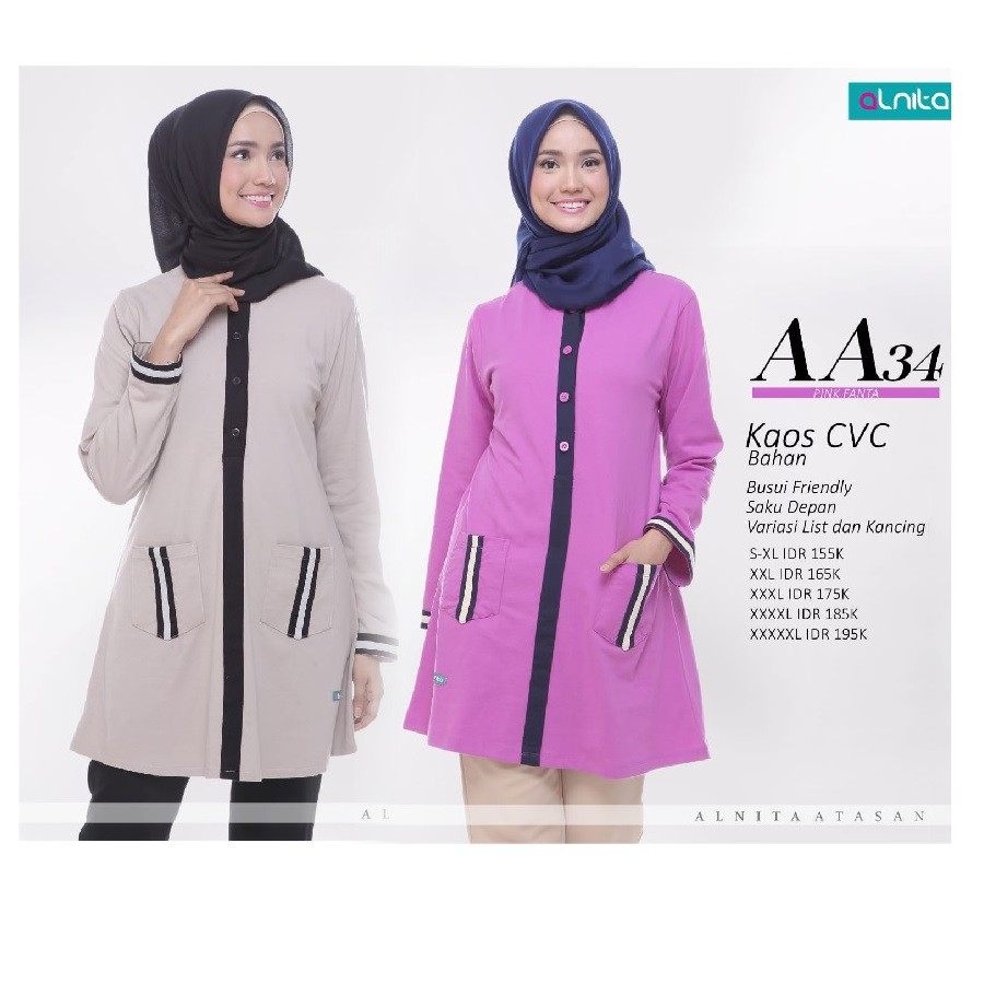 atasan wanita alnita aa 34 bahan kaos terbaru
