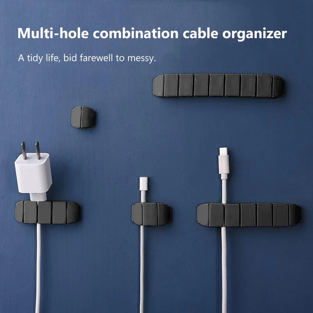 Klip Holder Kabel Flexible Bahan Silikon Untuk Mouse / Headphone / Earphone / Mobil