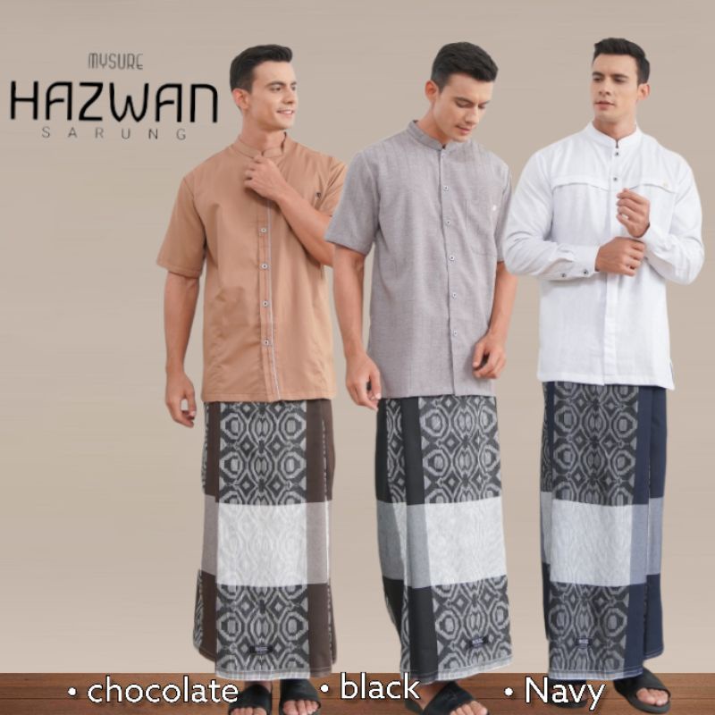 SARUNG HAZWAN HITAM NAVY &amp; COKLAT • MYSURE