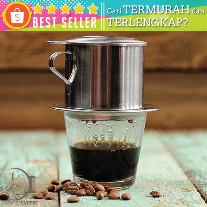 Filter Saring Kopi Vietnamese Coffee Drip Pot Stainless Steel 50ml - OneTwoCups LC1 Silver