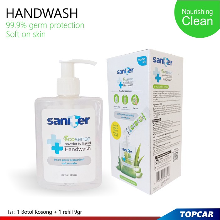 SANITER Hand Wash Powder To Liquid Starter Kit Nourishing Clean Kuman Bakteri Sabun Cuci Tangan