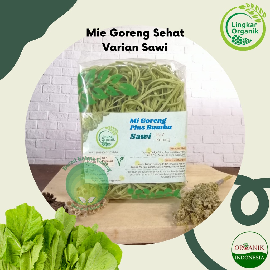 

Lingkar Organik Mie Sehat Goreng Plus Bumbu varian Sawi isi 2 NON MSG