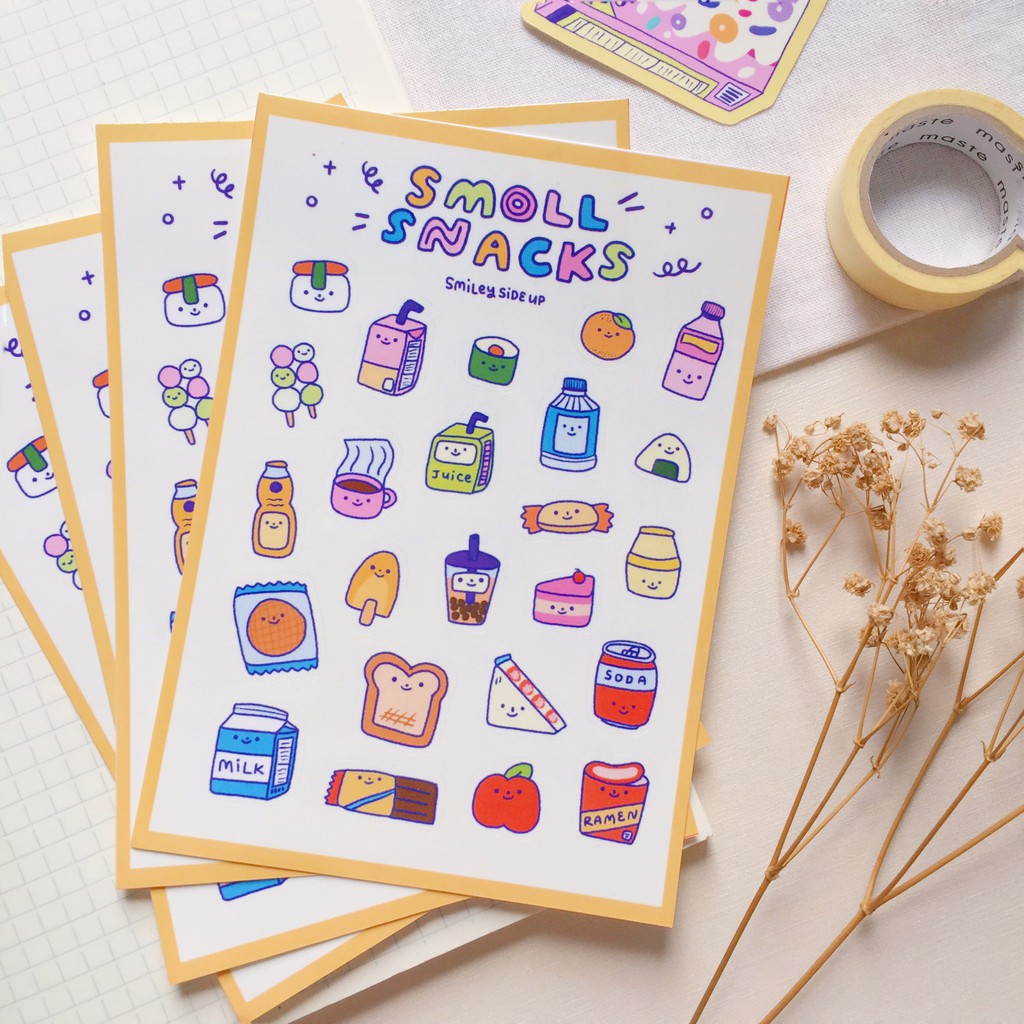 

smoll snacks sticker sheet
