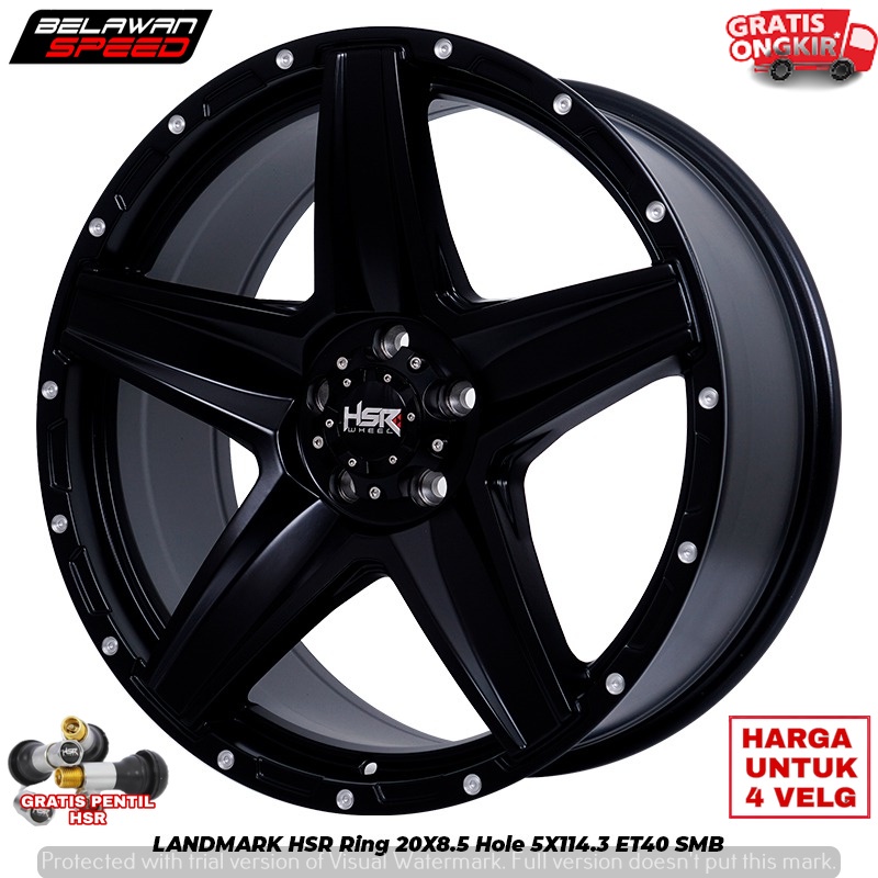 VELG MOBIL MODIFIKASI UNTUK CRV MAZDA CX5 XTRAIL TERIOS LANDMARK JT5293 HSR R20X85 H5X114,3 ET40 SMB