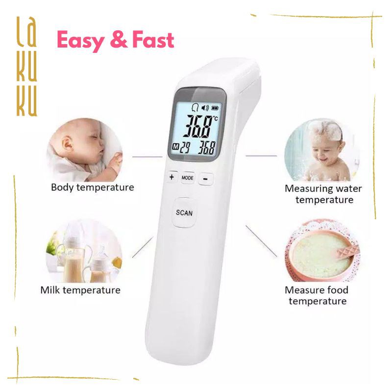 [FREE BUBBLE] Thermogun Thermometer Infrared - Termometer pengukur suhu badan dan objek tanpa sentuh