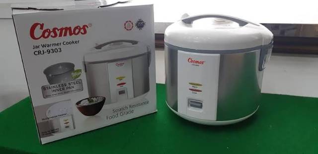 Rice Cooker Magic Com Cosmos CRJ 9303 Body Teflon Stainless Steel Original Baru dan Bergaransi Resmi