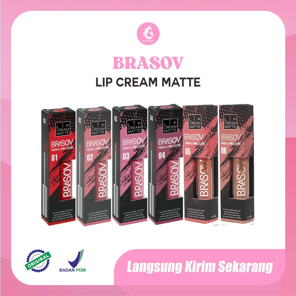 BRASOV (BPOM) Lip Cream Matte Fresh &amp; Long Lasting 6g | lipcream mate brasov