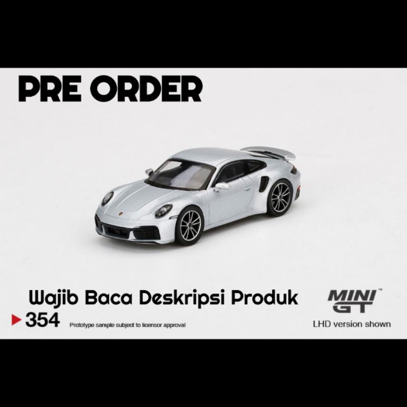 Mini GT MiniGT 354 Porsche 911 Turbo S GT Silver Metallic