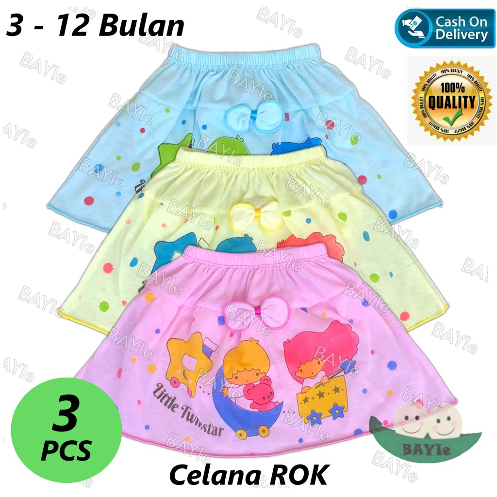 BAYIe - 3 PCS Rok Celana Bayi/Anak Perempuan / Cewek MF mOTIF TWINSTAR