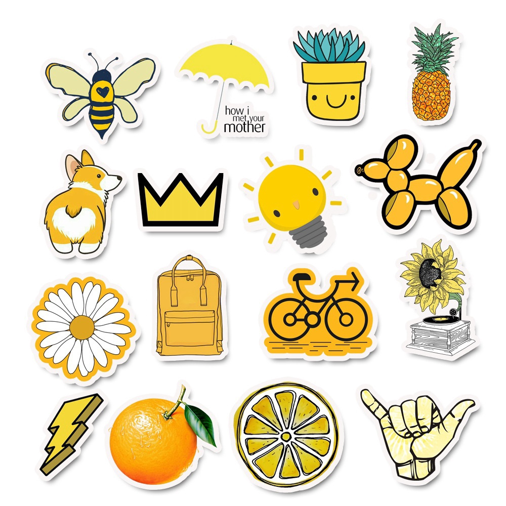 100pcs / set Stiker Decal Motif Campur Anti Air Untuk Dekorasi Kulkas / Skateboard / Laptop