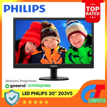 Monitor LED Philips 20&quot; 203v5 1600x900 VGA HDMI Vesa Smart Contrast