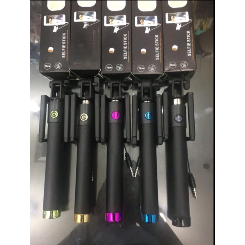 TONGSIS HP FULL BLACK / SELFIE STICK BLACK + PACKING BISA LIPAT BAWA KEMANA- KEMANA