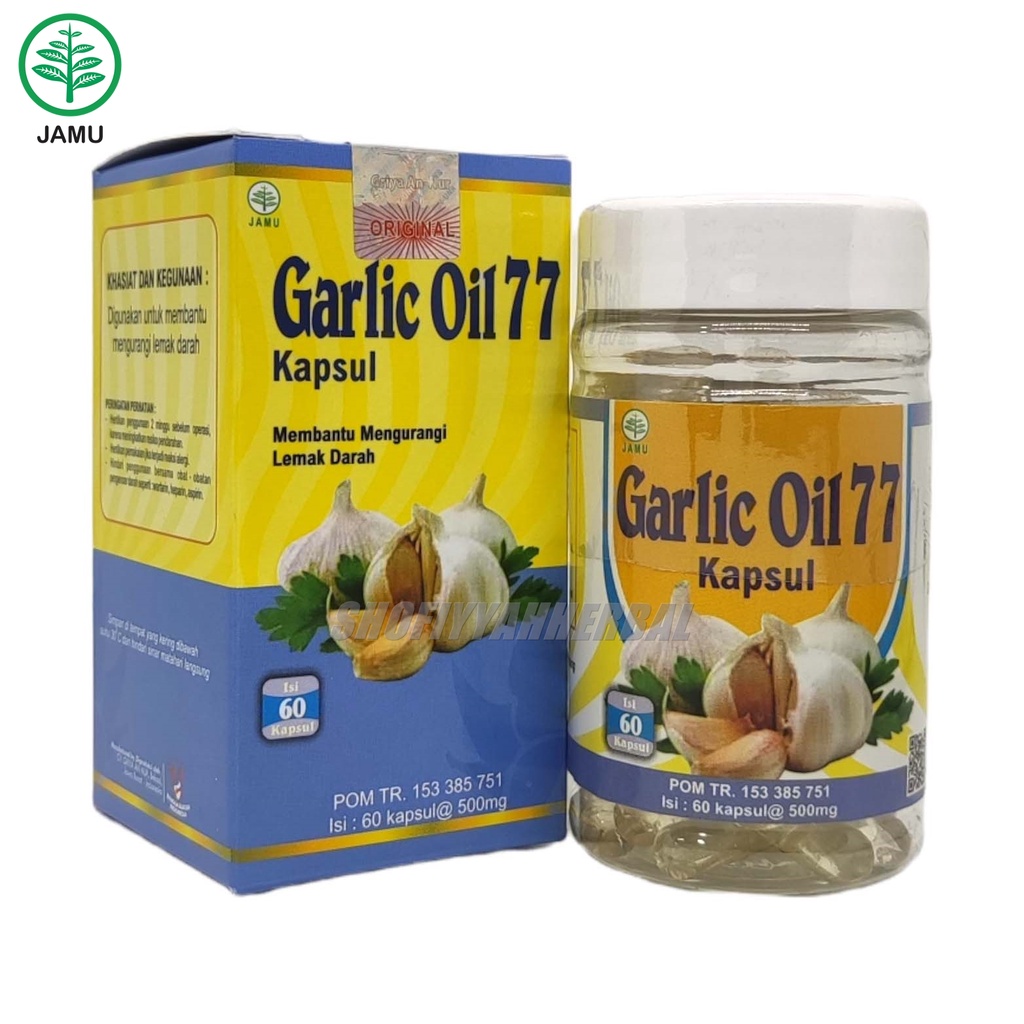 Garlic Oil 77 (Kapsul Bawang Putih) 60kapsul Obat Kolestrol ORI BPOM / Ekstrak Minyak Bawang Putih