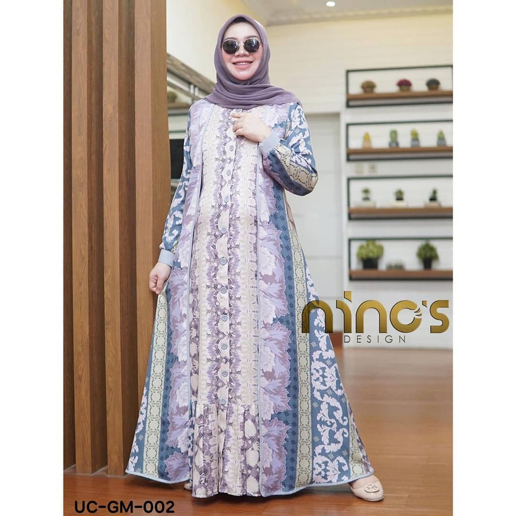 UCGM 002 by Ninos Dress Gamis Casual Motif Abstrak Tie Dye Lady Rose Busui Original Brand PROMO Mura