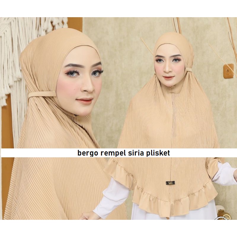 Hijab bergo siria rempel/Bergo Maryam Plisket Jumbo/Hijab Instan Jumbo Plisket Lidi/Bergo Plisket