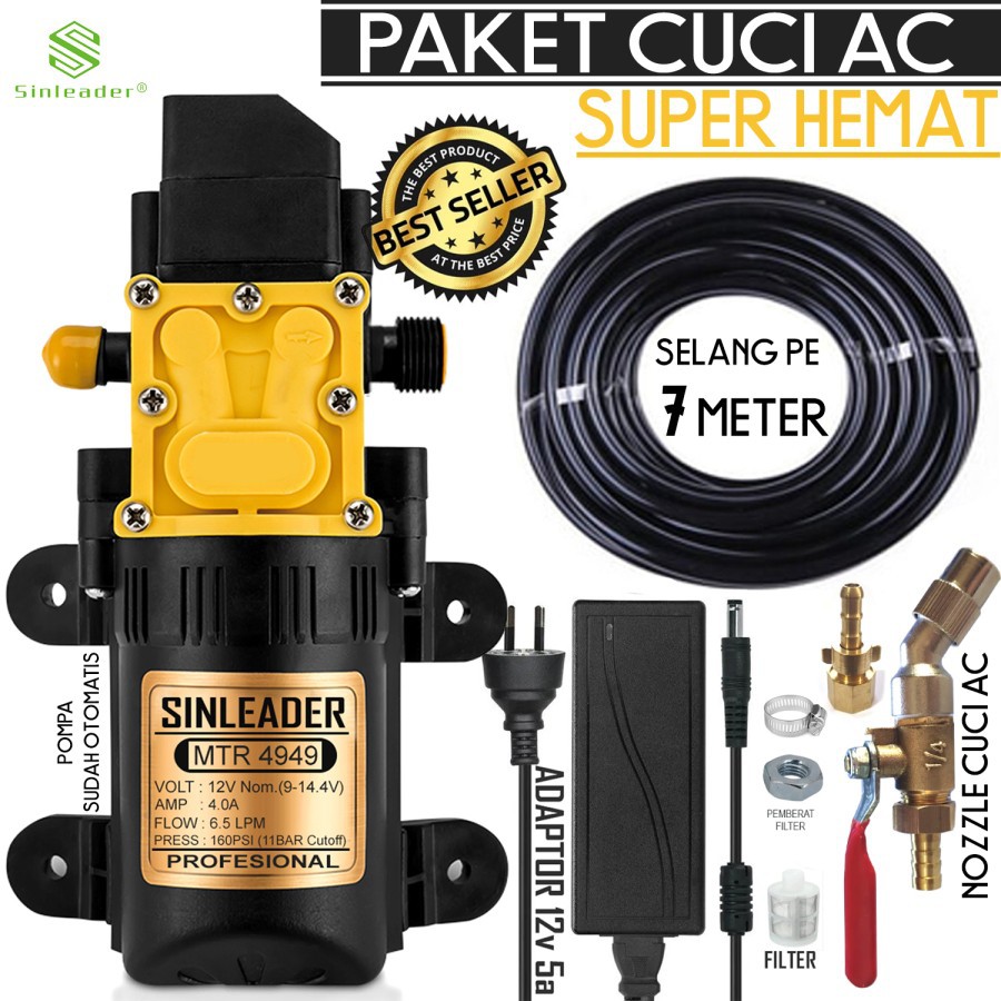 Pompa Cuci AC Paket Super Hemat Tekanan Tinggi Otomatis - Sinleader 4949