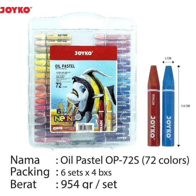 

(BISA COD) Krayon / Crayon Joyko 72 Oil Pastel OP-72S TERBARU Kode 1466