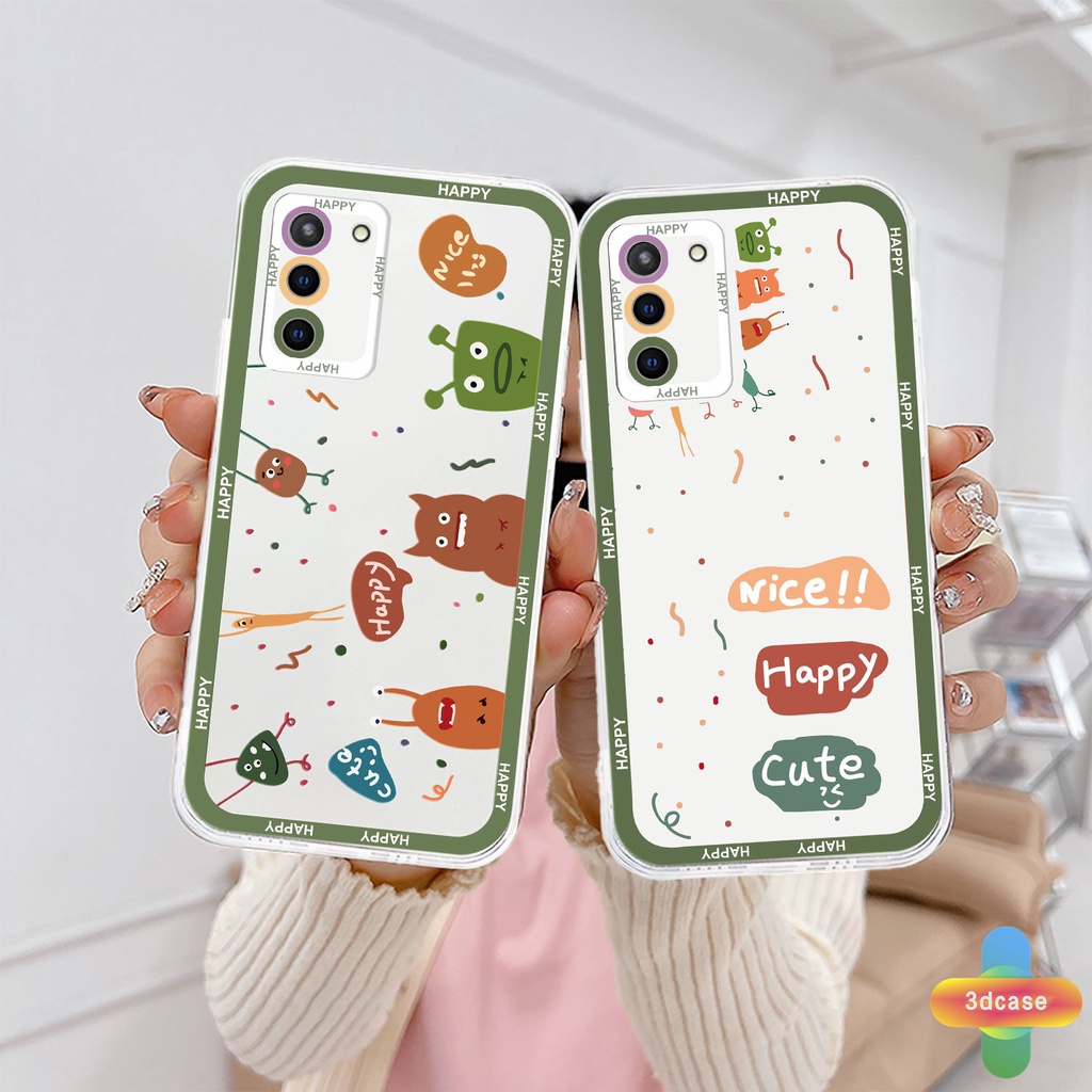 Case Samsung A32 A52 A12 A03 A51 A03S A10S A50 A13 A23 A20S J7 Prime A02S A20 A50S A10 A30S A52S A30 M12 M01S A125 F12 M10S M40S A515F A207F M02S A025 F02S 11 12 13  7 8 6 Plus Cute Cartoon Monster Transparent Phone Case