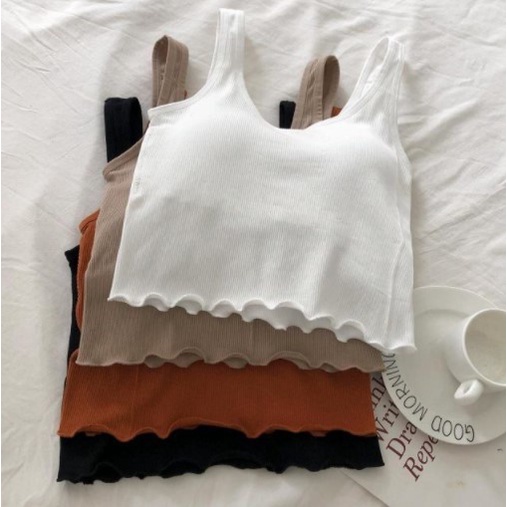 Feminin Bra Sport Yoga Tank Top Atasan Wanita Dengan Tali Trap tanktop korea kekinian-2