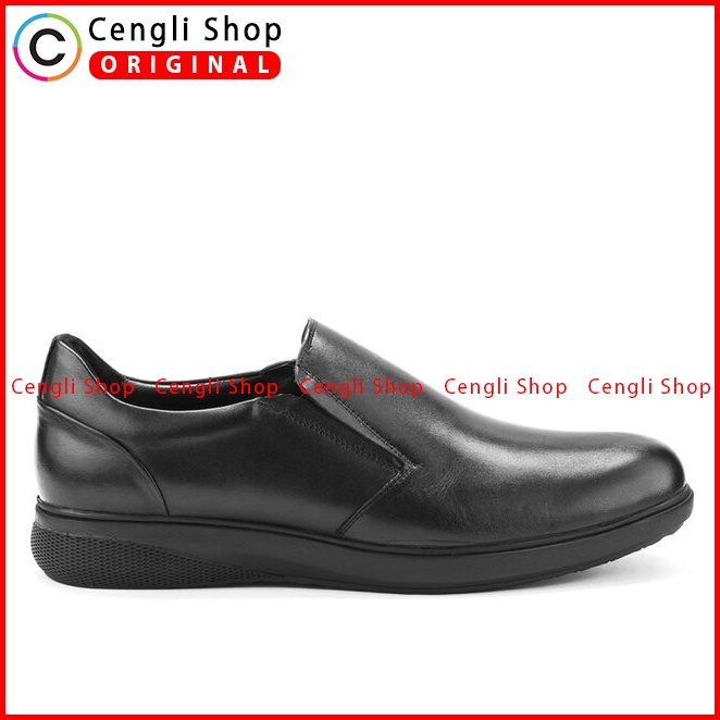 SEPATU SLIP ON KULIT ANDREW PRIA ORIGINAL FORMAL BRANDED HITAM ANM01