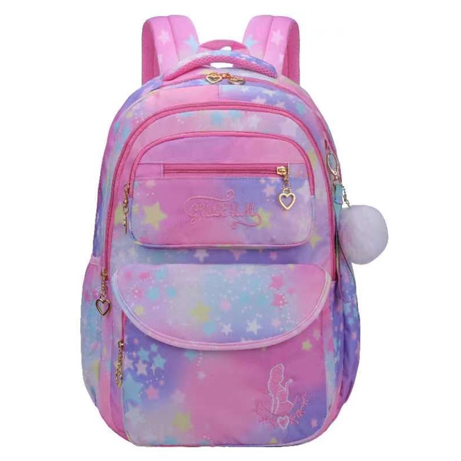 RANSEL / BACKPACK TAS Anak Sekolah SD / SMP / REMAJA 17&quot; UKURAN BESAR MODEL MASA KINI GANTUNGAN BULU IMPORT