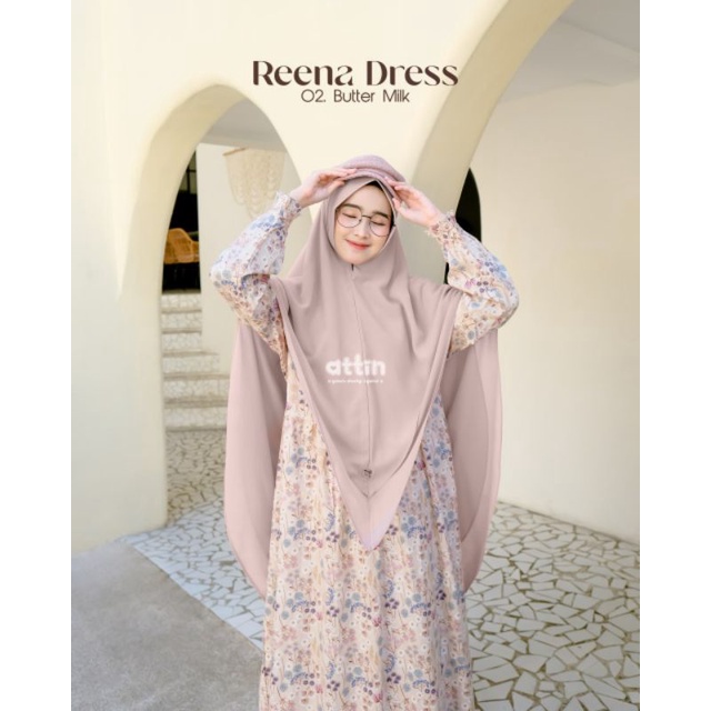 REENA DRESS BY ATTIN / NEW COLLECTION ATIN ORIGINAL / DRESS MOTIF BUSUI FRIENDLY / NYERAP KERINGAT