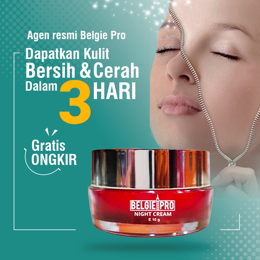 BELGIE PRO NIGHT CREAM SKINCARE PERAWATAN DAN KECANTIKAN KRIM MALAM ANTI AGING ANTI ACNE WITH EKSTRA