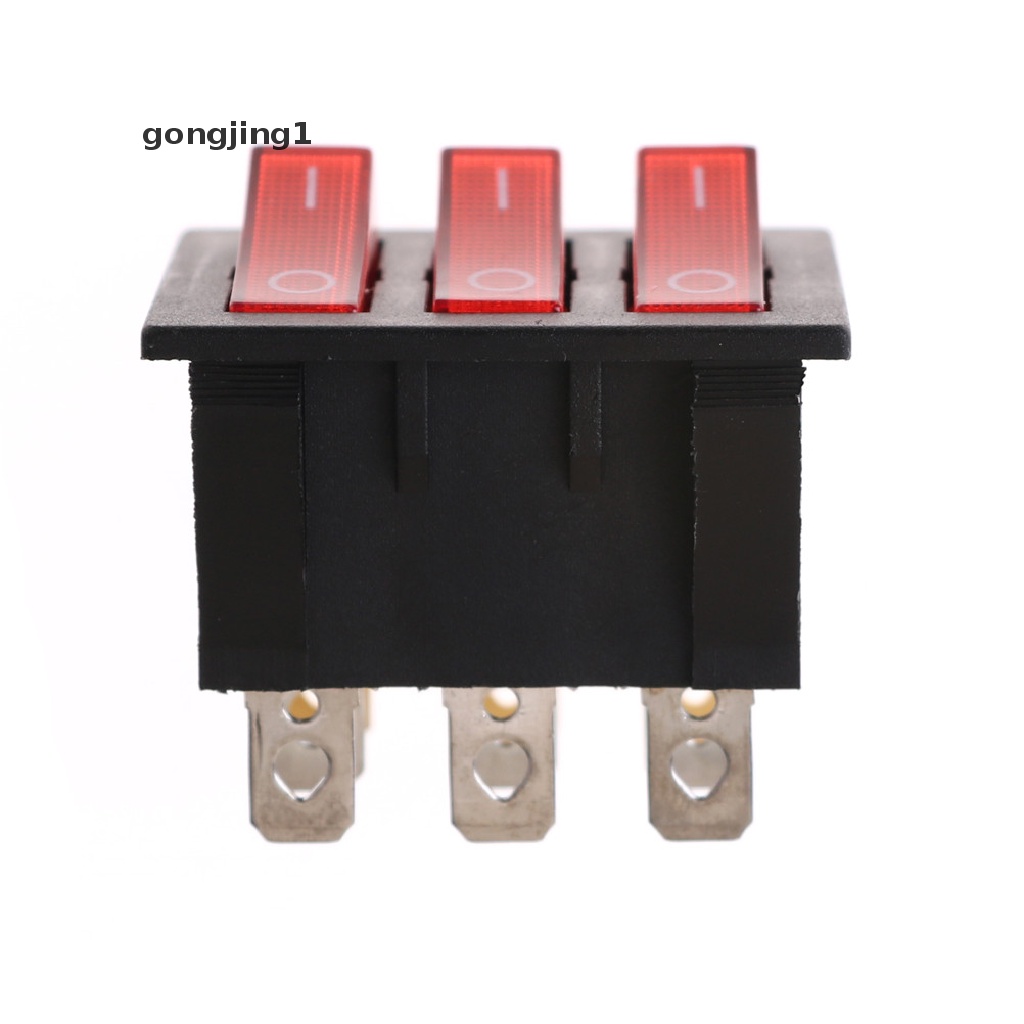 Ggg KCD3 34x40 Saklar Rocker Switch 9 Pin 2 Posisi Dengan Lampu Merah