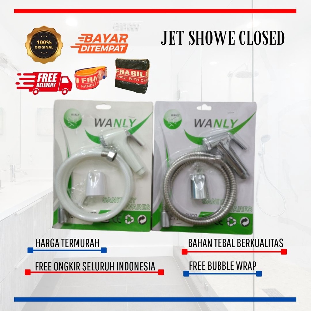 JET SHOWER CLOSED CEBOK WC SEMPROTAN DUDUK KAMAR MANDI PUTIH/CROME WANLY