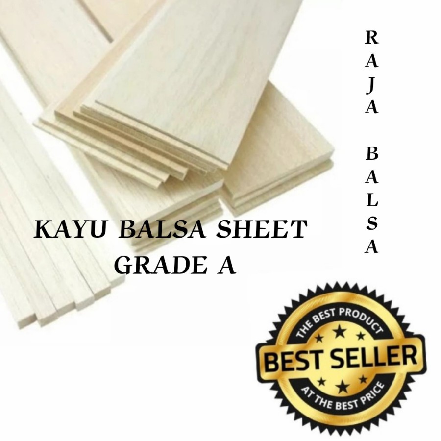 Grade A Kayu balsa sheet 3mm x 10cm x 1meter balsa lembaran kayu maket arsitek miniatur DIY craft