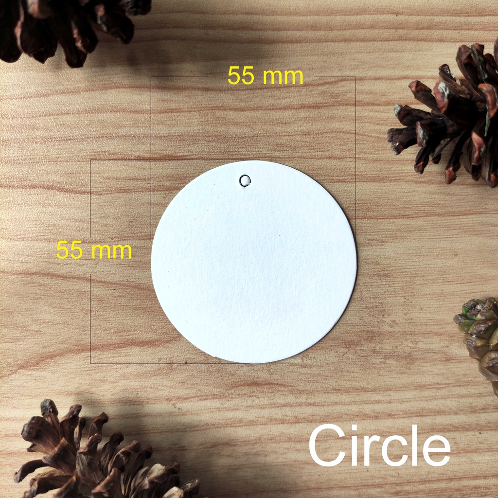 

[50pcs] Circle Hangtag Putih Polos Tebal