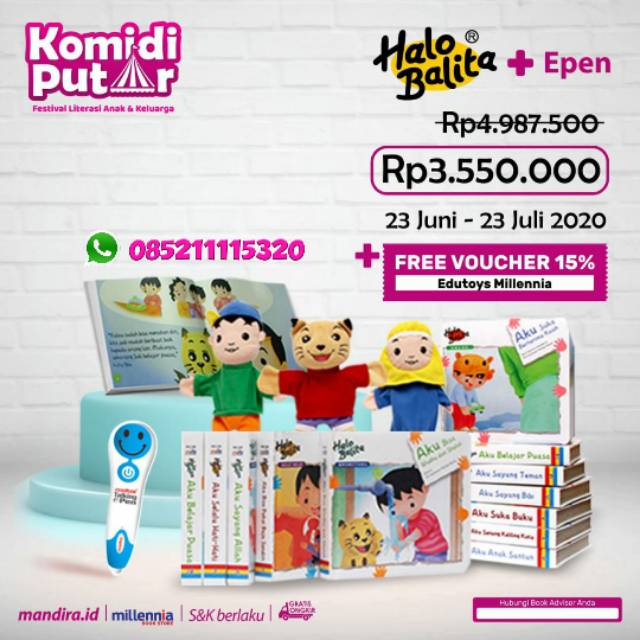 Buku Anak Paket: Halo Balita 1 set plus epen