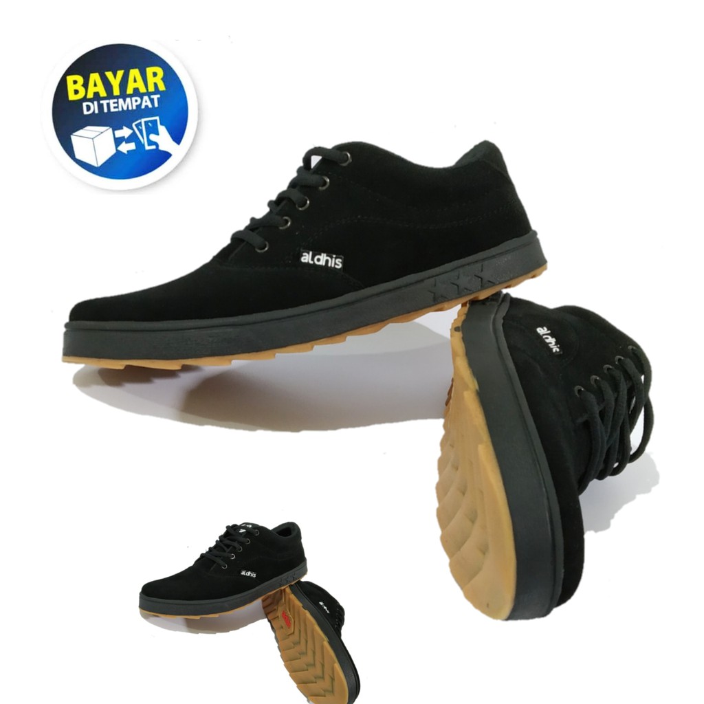 Sepatu Hitam Sneakers Pria Aldhis HP 230 Full Black Sneaker Cowok Keren Terbaru 2022 Original Buat Sekolah dan Kerja