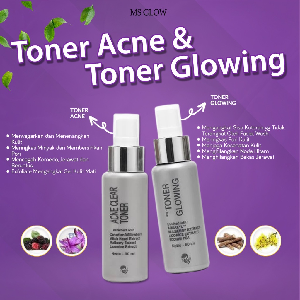 MS GLOW TONER GLOWING TONER ACNE ORIGINAL 100% MS GLOW