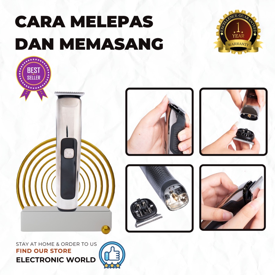 Hair Clipper Trimmer Alat Mesin Cukur Rambut Alat Cukur bergaransi