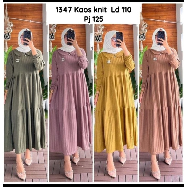 PAKAIAN WANITA MIDI DRESS / BAHAN KAOS KNIT PREMIUM