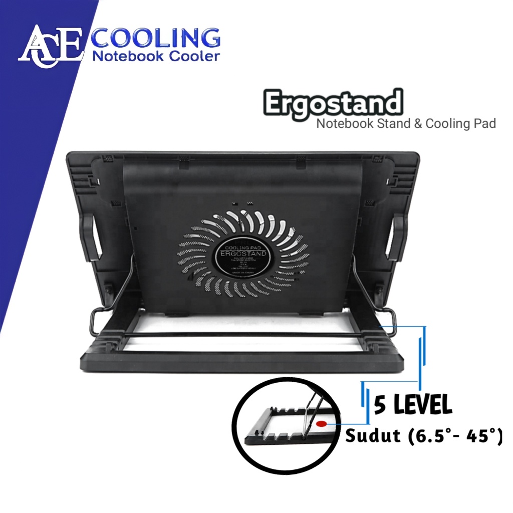 Kipas laptop Ace Cooling type ergostand high speed 15,6inch