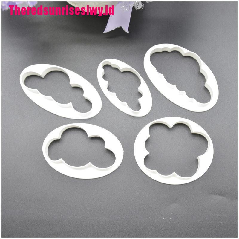 5 Pcs / Set Cetakan Kue Bentuk Awan 3D Untuk Biskuit