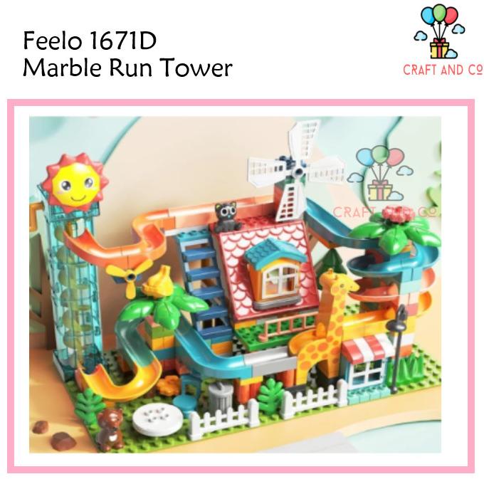 Feelo Marble Run 255 Pcs Mainan Edukasi Lego Gundu Bola 1671D Lapakdendri