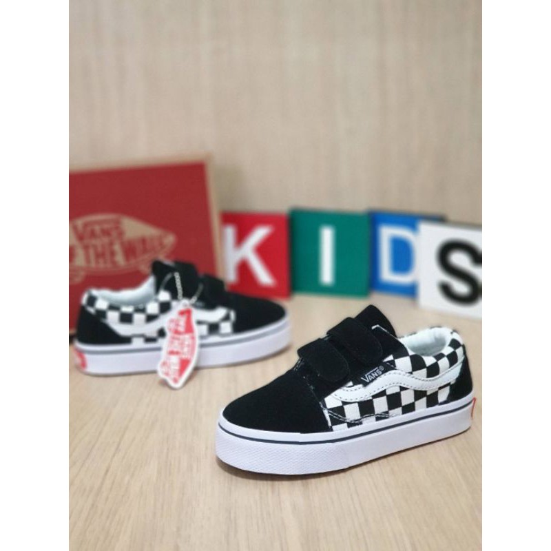 SEPATU VANS ANAK OLDSKOOL CHECKERBOARD PREMIUM HIGH QUALITY SEPATU ANAK HITAM