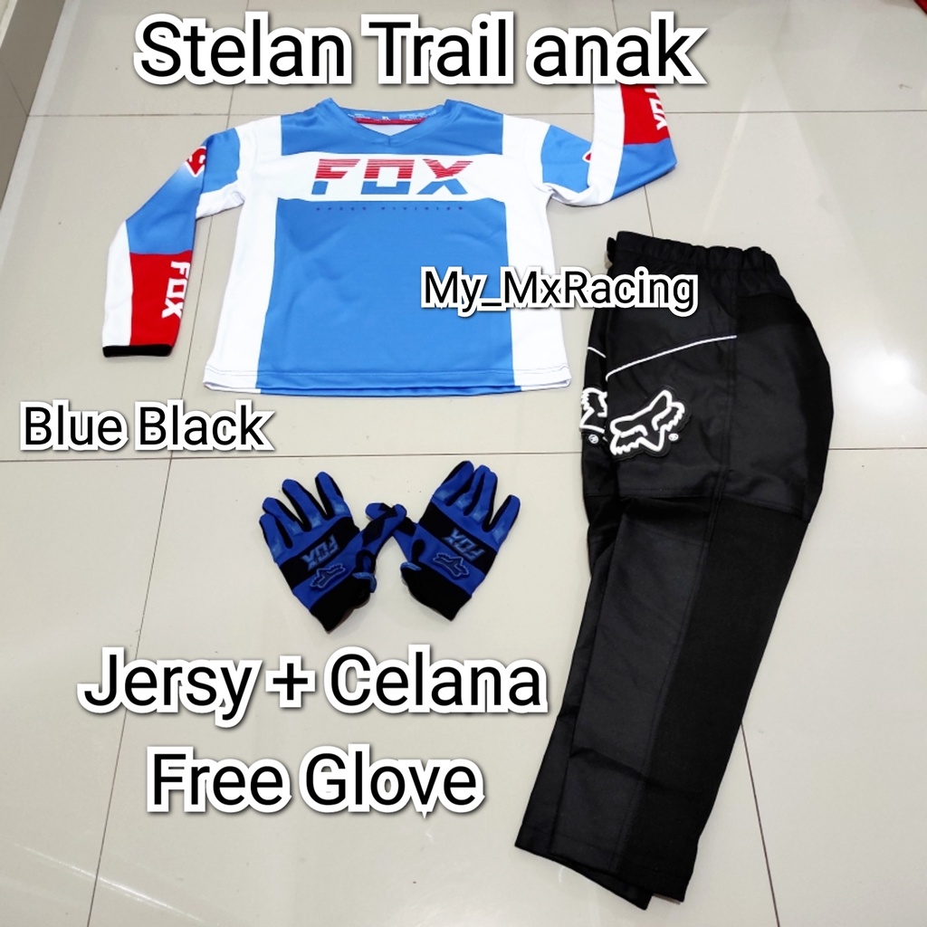 Jerset jersy cross anak atau baju trail anak BONUS SARUNG TANGAN stelan offroad anak jersey adventure trabas buat anak kids