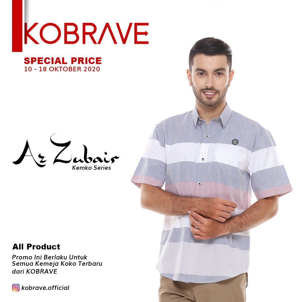 Kobrave Kemeja Koko Series Az Zubair Busana Muslin Pria Lengan Pendek - Baju Muslim Pria/Kurta