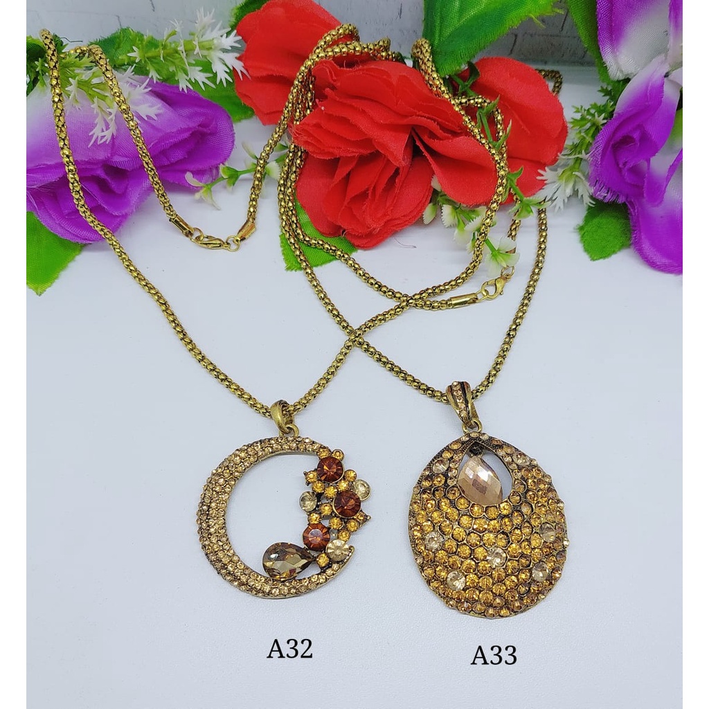 Aksesoris kalung fashion kalung elegan kalung hijab aksesoris cantik kalung daun elegan cantikA30-36