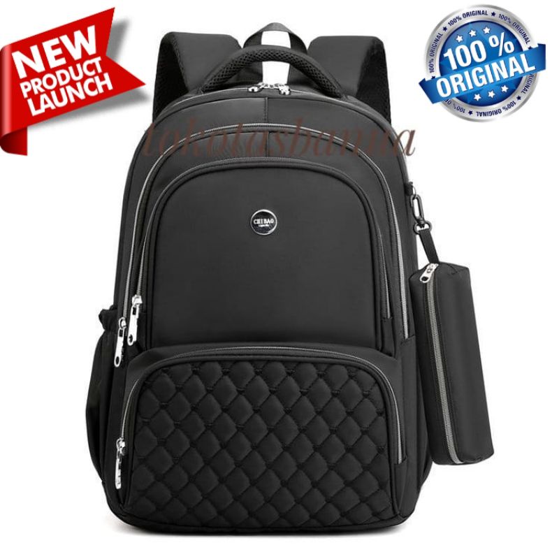 ORIGINAL Tas Ransel Chibao LAPTOP JUMBO 15 Inch + Free Dompet IMPORT KOREA Super Tebal Anti Air Terbaru